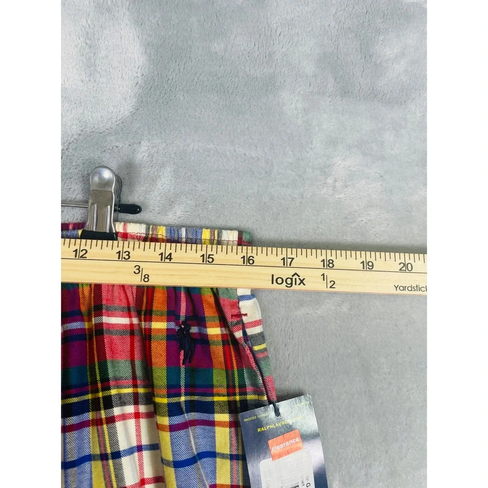 Polo Ralph Lauren Pajama Pants Mens Large Multi Color Plaid NWT Cotton Sleepwear